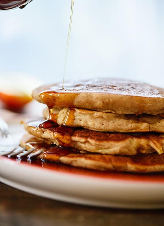 Oatmeal Pancakes With Cinnamon Apples