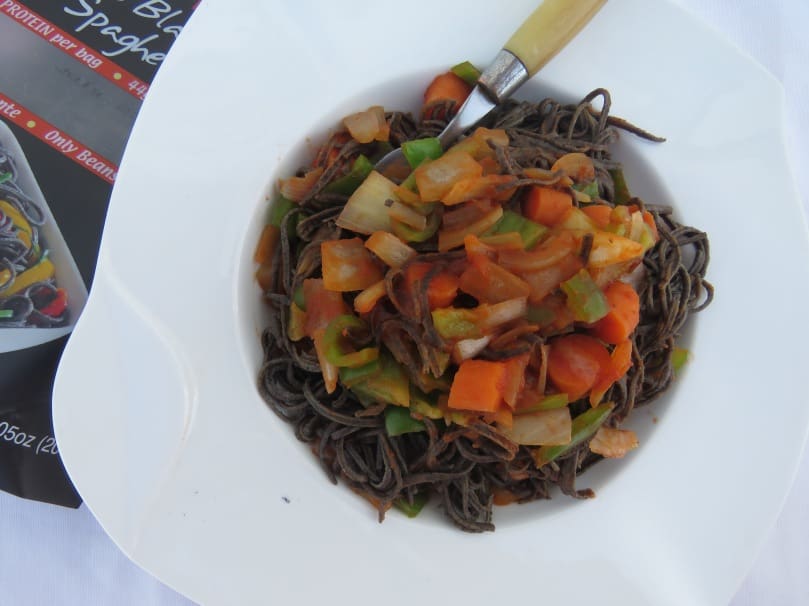 Vegetarian Black bean pasta